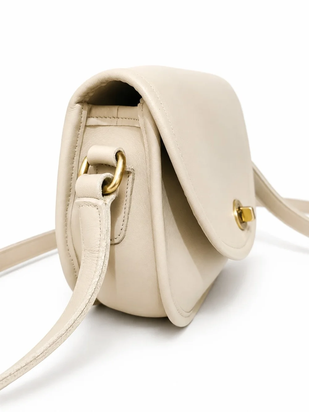 Vintage Coach Watson 9981 Bone Leather Turnlock Saddle Bag VERY NICE!